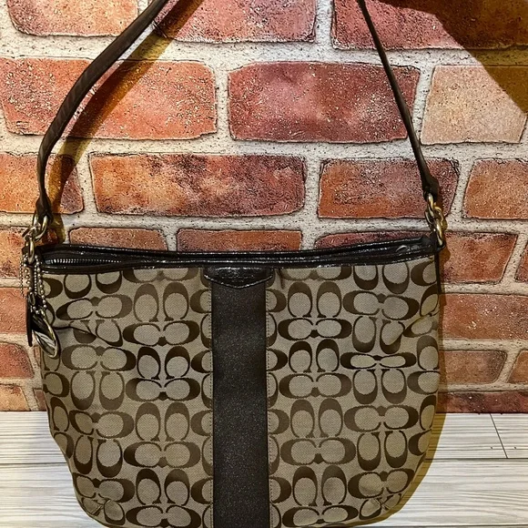 Signature Brown Coach Purse - Picture 3 of 14